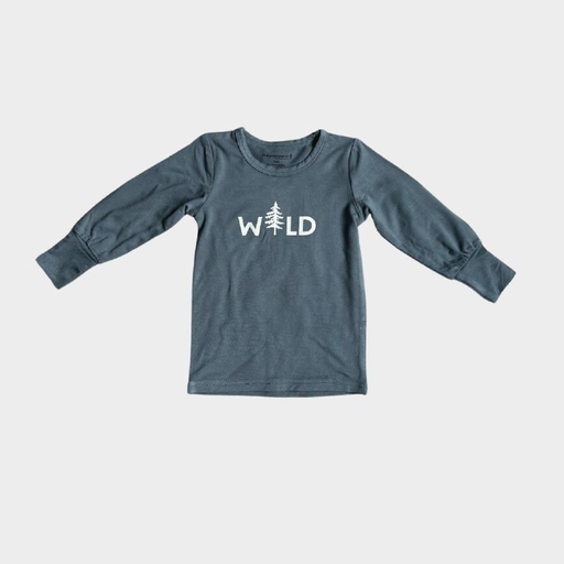 BABYSPROUTS LONG SLEEVE SCREEN-PRINTED TEE IN WILD