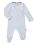Magnetic Me Love Lines Blue Organic Cotton Pointelle Magnetic Parent Favorite Footie