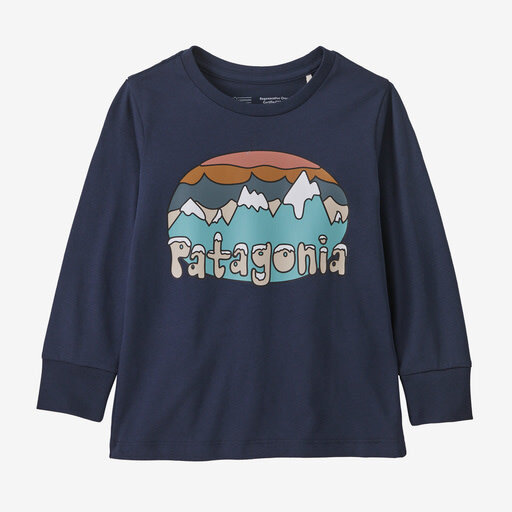 PATAGONIA Baby Long Sleeve Regenerative Organic Certified Cotton Graphic T-Shirt : Fitz Roy Flurries