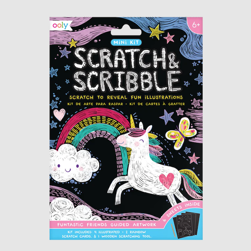 OOLY Funtastic Friends Scratch And Scribble Mini Scratch Art Kit