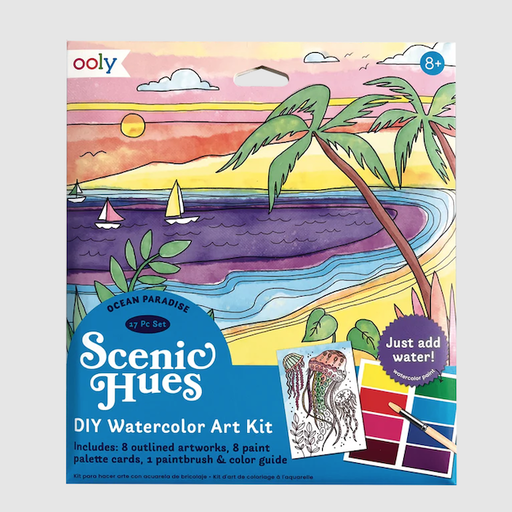 OOLY Scenic Hues D.I.Y. Watercolor Art Kit - Ocean Paradise
