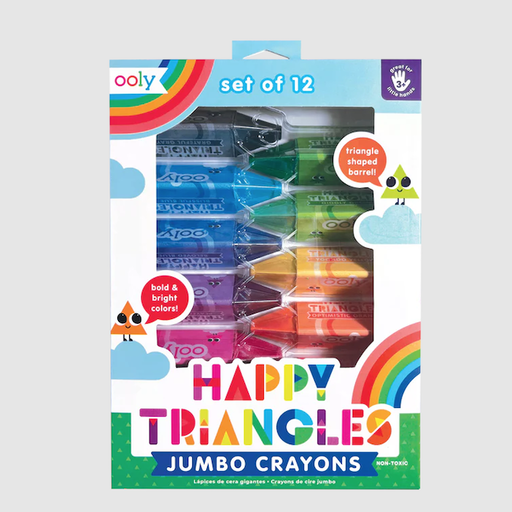 OOLY Happy Triangles Jumbo Crayons Set Of 12