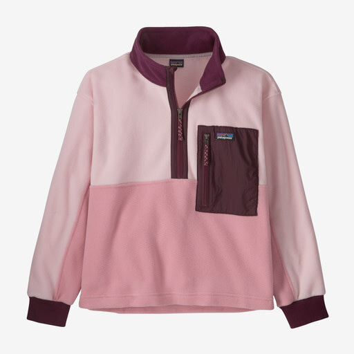 PATAGONIA Kid's Microdini 1 / 2 Zip Fleece Pullover In Planet Pink