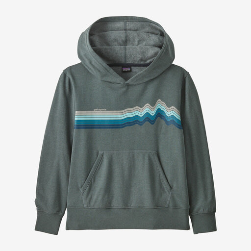 PATAGONIA Kid's Lightweight Graphic Hoody Sweatshirt In Ridge Rise Stripe