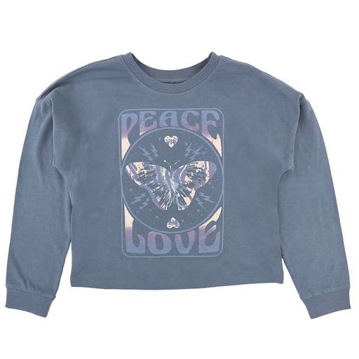 TINY WHALES Peace And Love Oversized Long Sleeve Tee