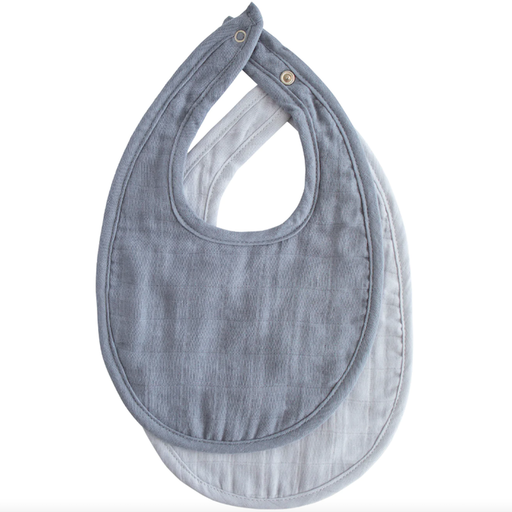 Mushie Muslin Bib - 2 Pack - Tradewinds / Baby Blue