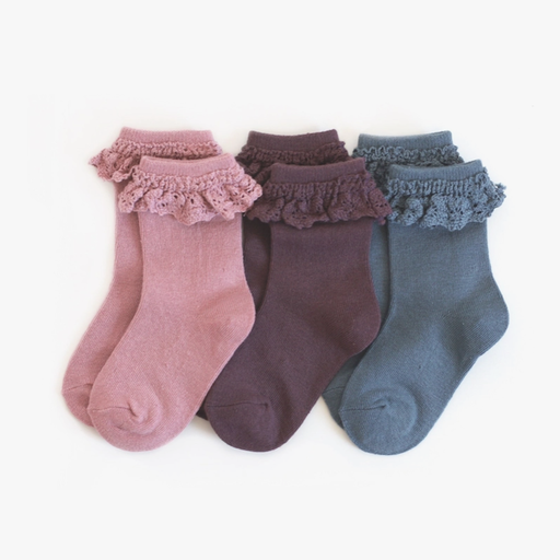 LITTLE STOCKING CO. Daydreamer Lace Midi Sock 3 - Pack