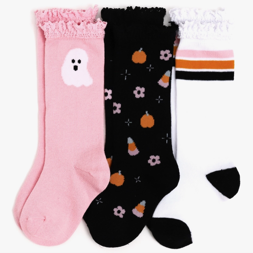 LITTLE STOCKING CO. Ghouly Girl Knee High Sock 3 - Pack