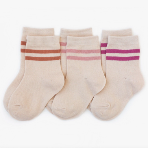 LITTLE STOCKING CO. Spring Vanilla Striped Midi Socks