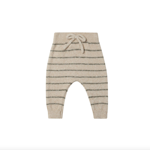 QUINCY MAE Knit Pant In Basil Stripe