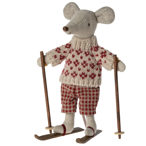 MAILEG Winter Mouse With Ski Set, Mum
