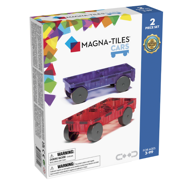 MAGNA-TILES Cars 2 - Piece Expansion Set: Purple And Red