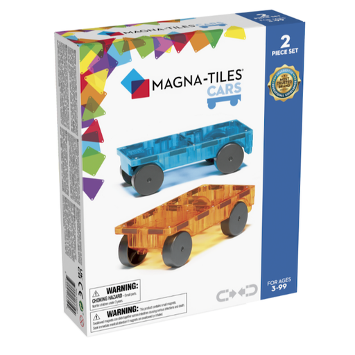 MAGNA-TILES Cars 2 - Piece Expansion Set: Blue & Orange