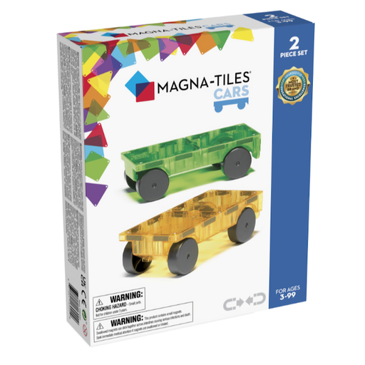 MAGNA-TILES Cars 2 - Piece Expansion Set: Green & Yellow