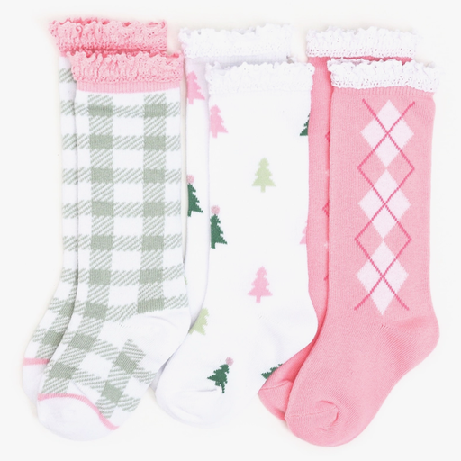 LITTLE STOCKING CO. Winter Wonderland Knee High Socks 3 - Pack