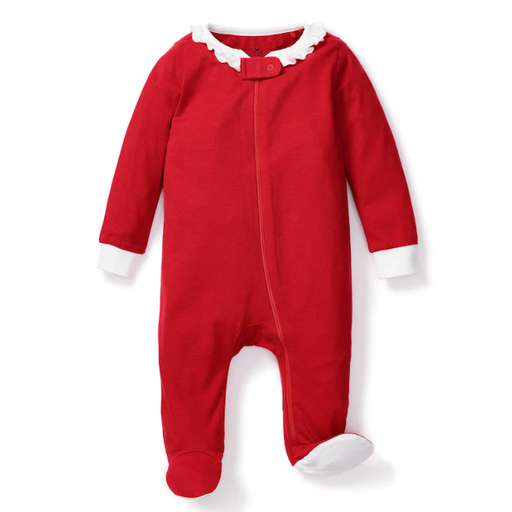 Petite Plume Classic Knit Romper With Ruffle White Collar