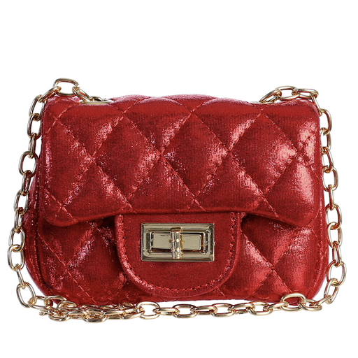 Plain Metallic Purse - Red