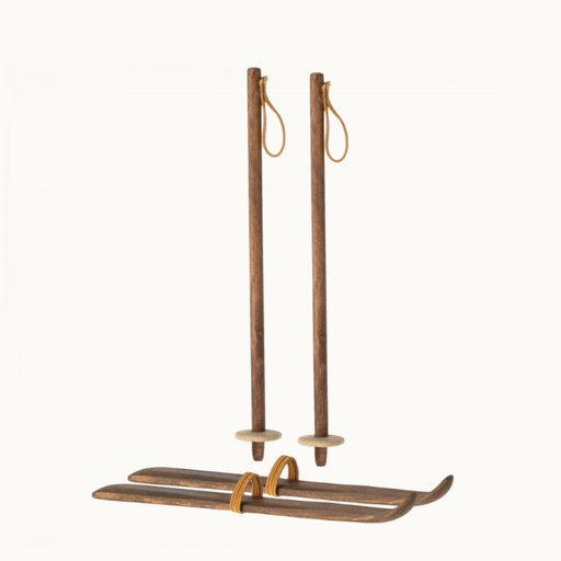 Maileg Ski And Ski Poles, Mum And Dad
