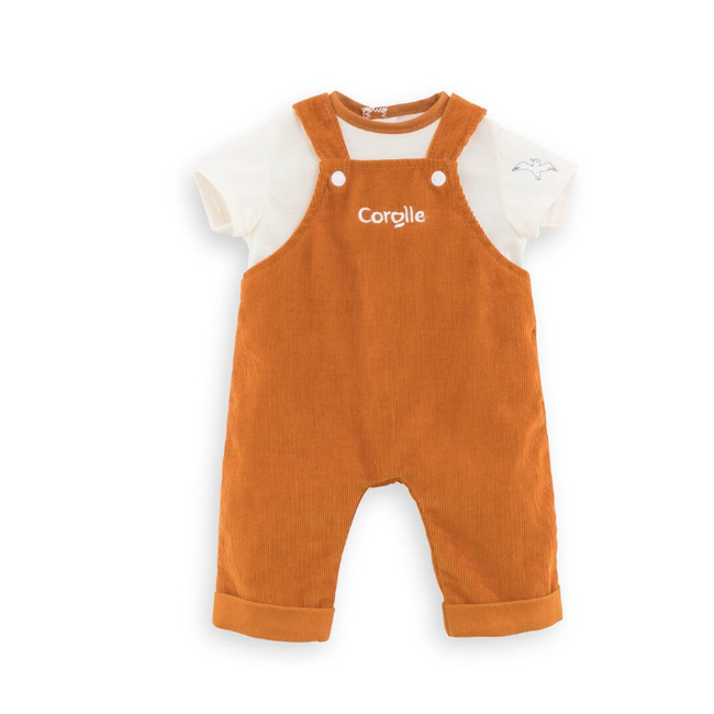 Corolle Corduroy Overalls and T-shirt for 14" Doll