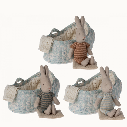 MAILEG Rabbit in carry cot, Micro