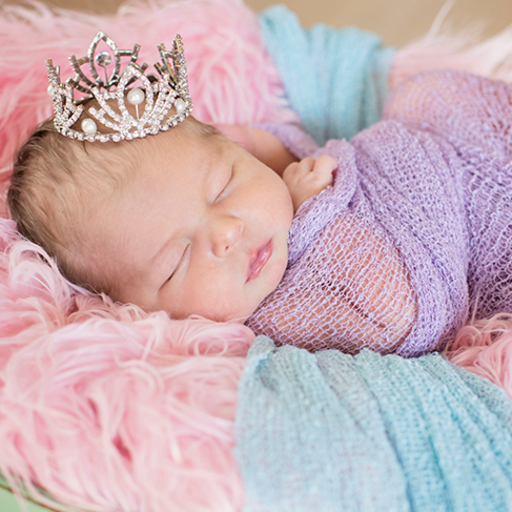 The Daisy Baby Rhinestone Crown with Pearls and Clear Stones - 3033