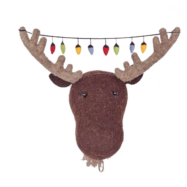 Fiona Walker Mini Moose Head With Fairy Lights
