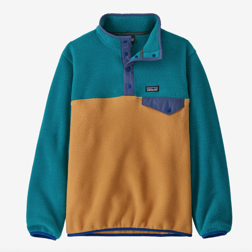 PATAGONIA Kids Lightweight Synchilla Snap-T Fleece Pullover in Dried Mango