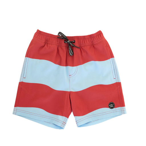 FEATHER 4 ARROW Wave Stripe Volley Trunk in Chili Pepper