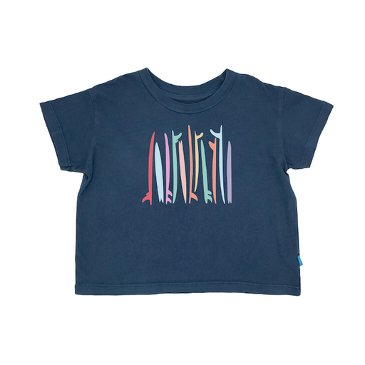 FEATHER 4 ARROW Rainbow Surf Crop Tee