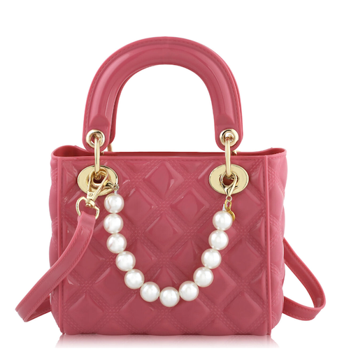 CARRYING KIND Pearl Hot Pink Quilted Jelly Kids Handbag