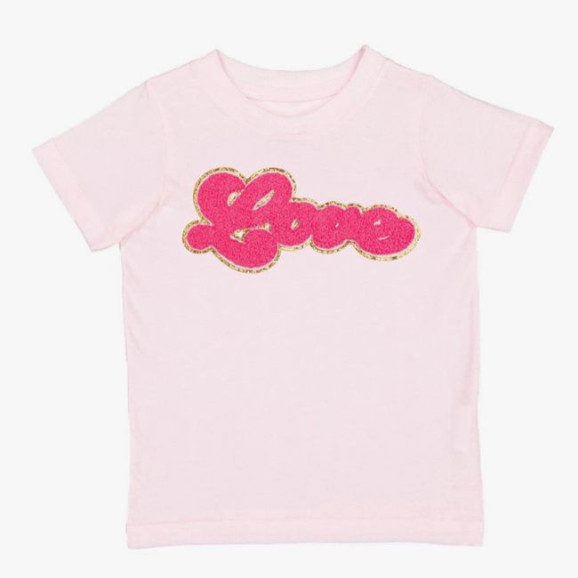 SWEET WINK Love Script Patch Valentine's Day Short Sleeve T-Shirt