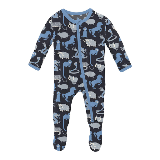 KICKEE PANTS Print Footie with 2 Way Zipper in Chinese Zodiac