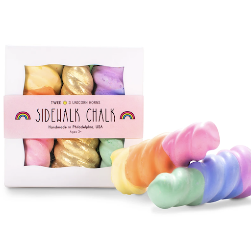 TWEE Rainbow Unicorn Horn Sidewalk Chalk - 3 Pack