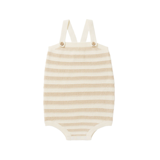 Rylee & Cru Knit Baby Romper - Sand Stripe