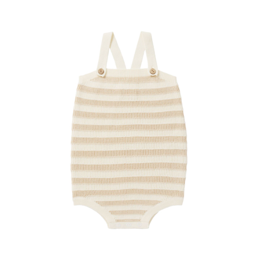 RYLEE & CRU Knit Baby Romper - Sand Stripe