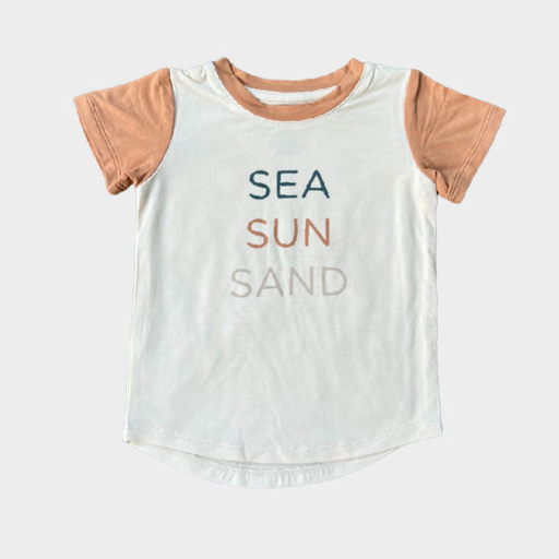 BABYSPROUTS Short Sleeve Colorblock Tee in Sea Sun Sand