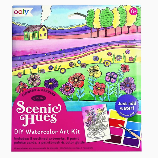 OOLY Scenic Hues D.I.Y. Watercolor Art Kit - Flowers and Gardens