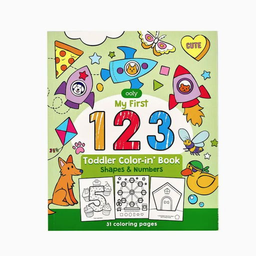 Only 123: Shapes and Numbers Toddler Color-in Book