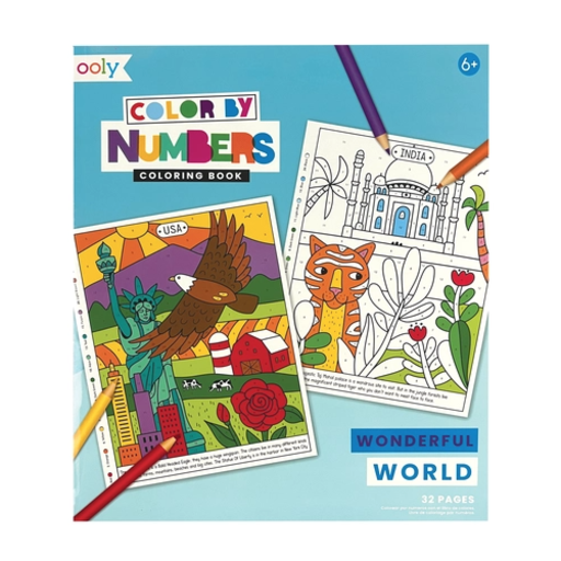 OOLY Color By Numbers Coloring Book - Wonderful World
