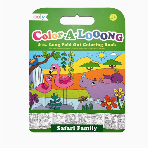 Only Color-A-Loong 5' Fold Out Coloring Book - Safari Family