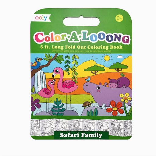 OOLY Color-A-Loong 5' Fold Out Coloring Book - Safari Family