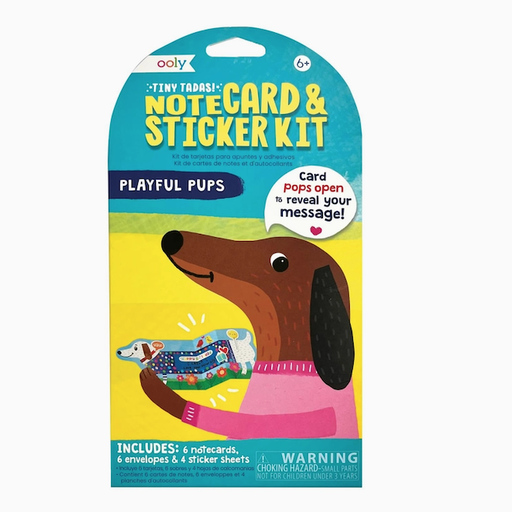 Only Tiny Tada! Note Cards & Sticker Set - Playful Pups
