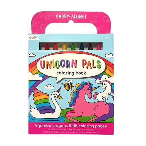 OOLY Carry Along Crayons & Coloring Book Kit - Unicorn Pals