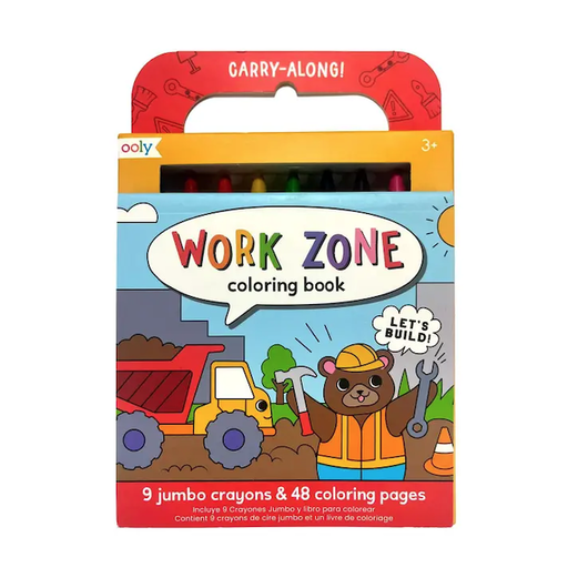 OOLY Carry Along Crayons & Coloring Book Kit - Work Zone