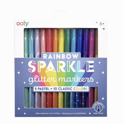 Only Rainbow Sparkle Glitter Markers - Set of 15