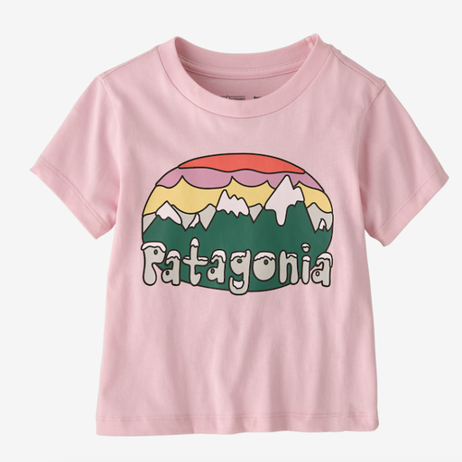 PATAGONIA Baby Fitz Roy Flurries T-Shirt in Peaceful Pink