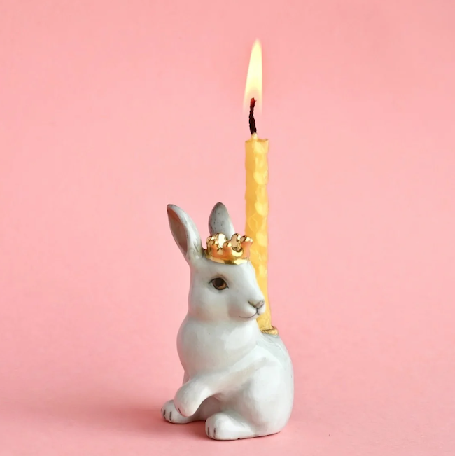 Camp Hollow Royal White Rabbit Cake Topper