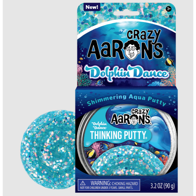 Crazy Aaron's Dolphin Dance - Full Size 4" Thinking Putty Tin