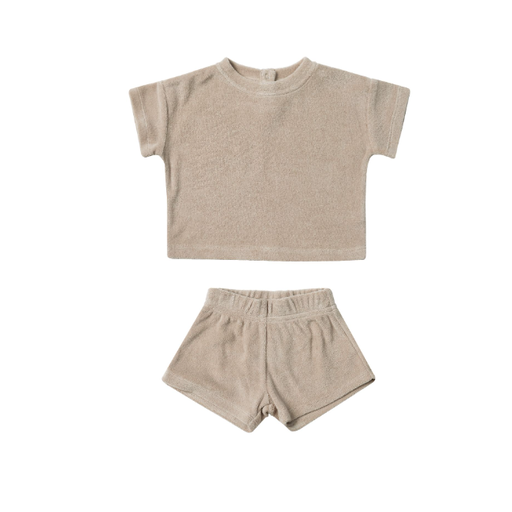 QUINCY MAE Terry Tee and Shorts in Oats