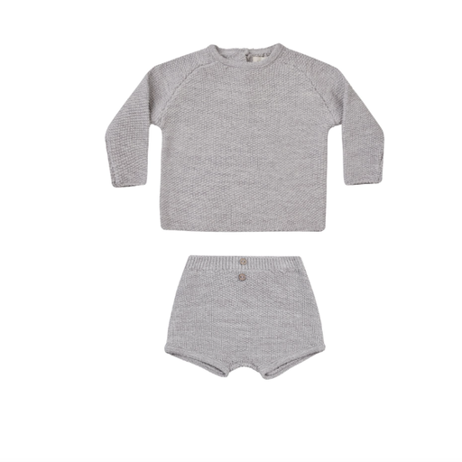 QUINCY MAE Summer Knit Set In Heathered Perwinkle